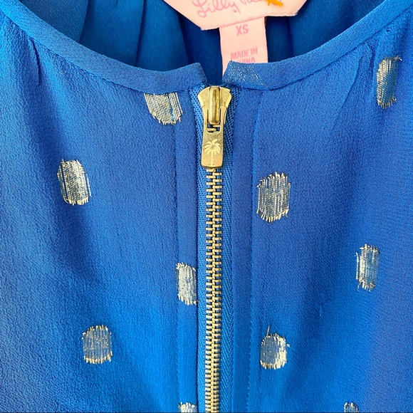 Lilly Pulitzer Chevonne Sleeveless Top Pop The Bubbly Metallic Jacquard - Picture 4 of 8